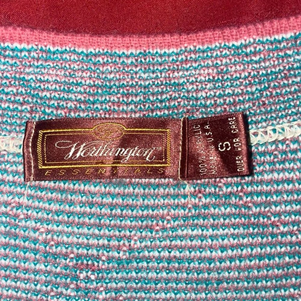 Vintage 80s Worthingtom Floral Coogi Grandma Sweater Small - Picture 3 of 4
